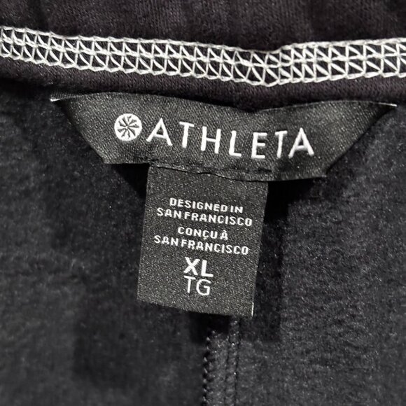 Athleta Women's Forever Fleece High Rise Jogger Black/Bone SZ: XL - Picture 8 of 10